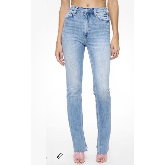 PISTOLA Colleen Slim Boot High Rise Women’s Size 25 Raw Hem Side Slit‎ Slimming - Picture 2 of 16